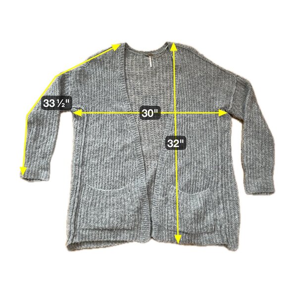 Free People Alpaca Blend Cardigan Medium Open Front Waterfall Soft Minimalist - Picture 9 of 9